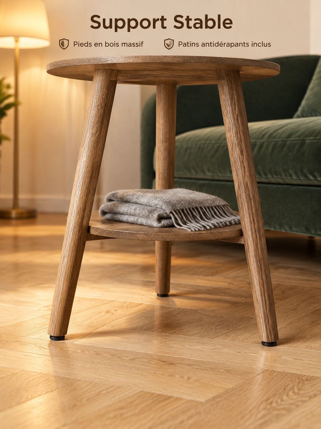 Petite table de salon accompagnée d’un fauteuil