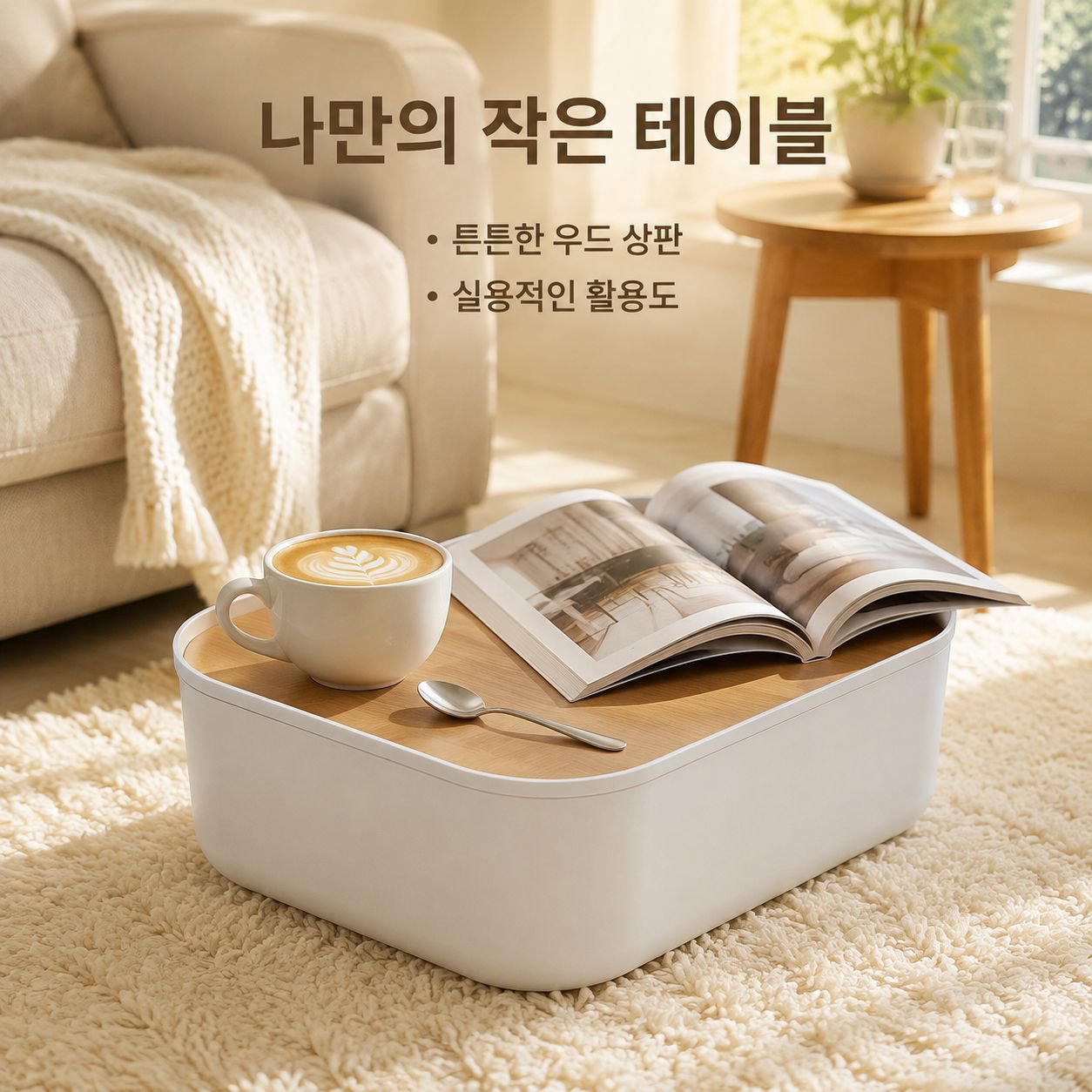 뚜껑이 있는 휴대용 수납박스