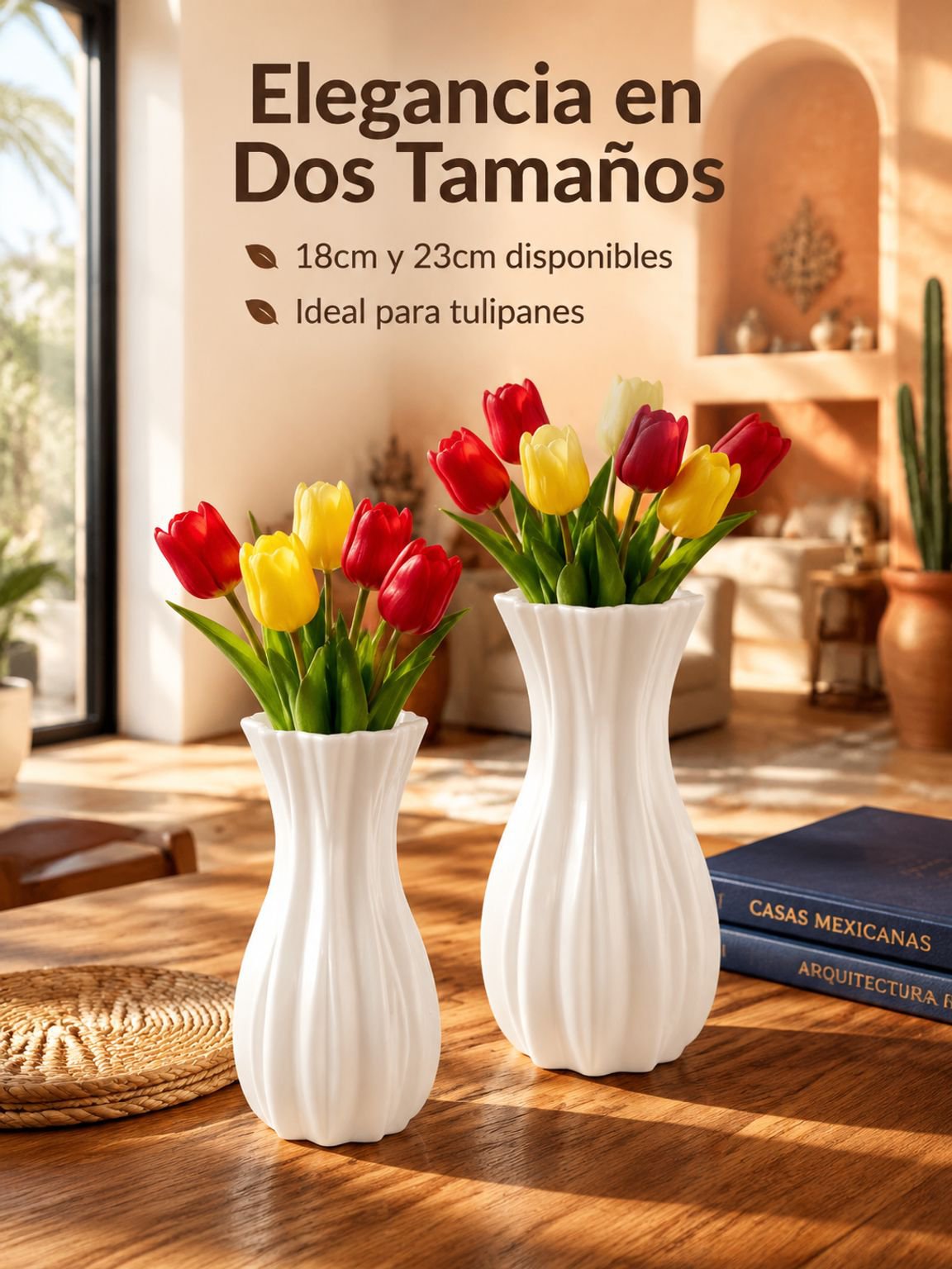 Jarrón y maceta de plástico con flores artificiales, adorno retro para el hogar
