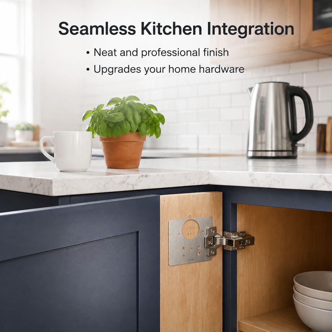 Cabinet Door Hinge Repair Reinforcement Plate with Soft Close