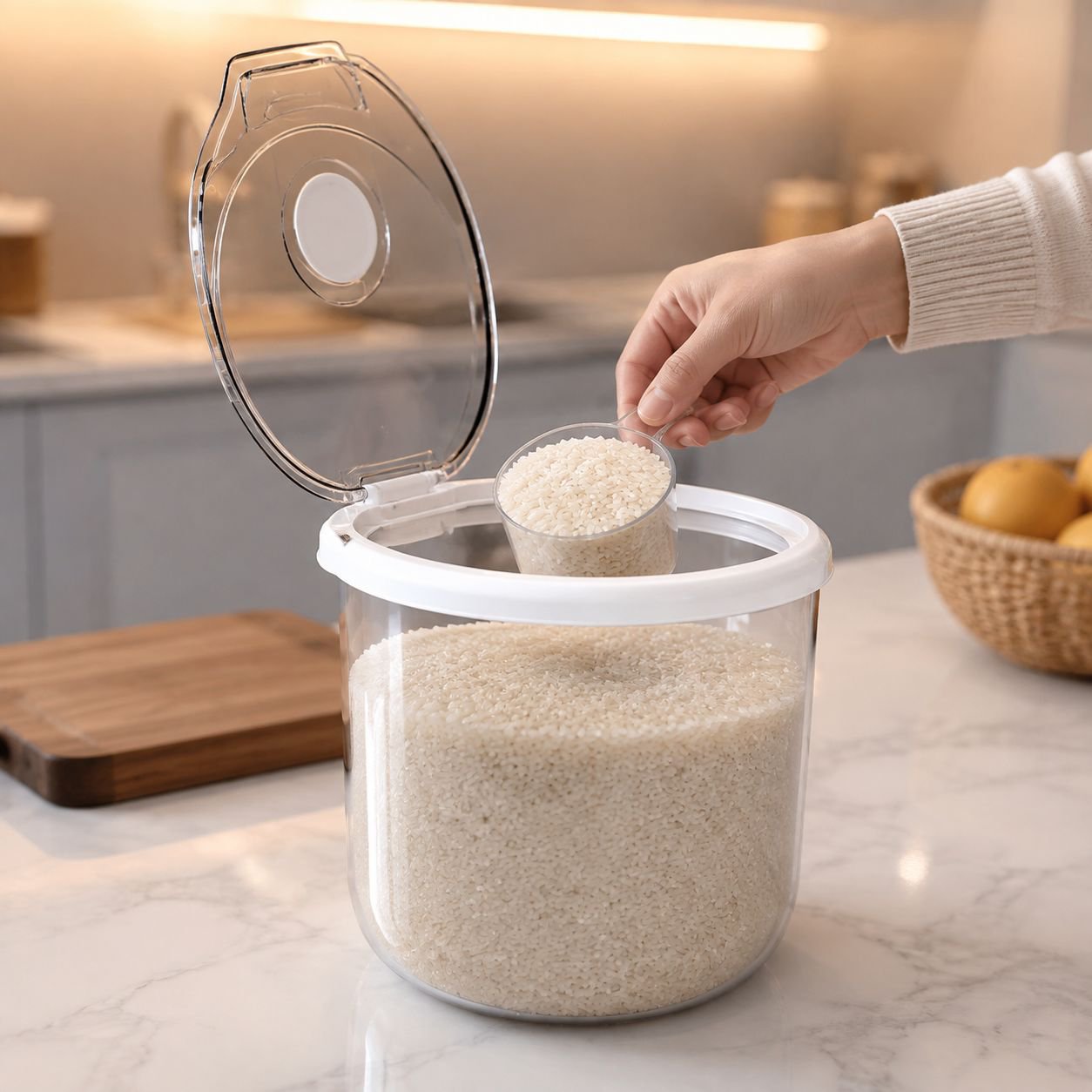 Household rice storage box preventing bugs