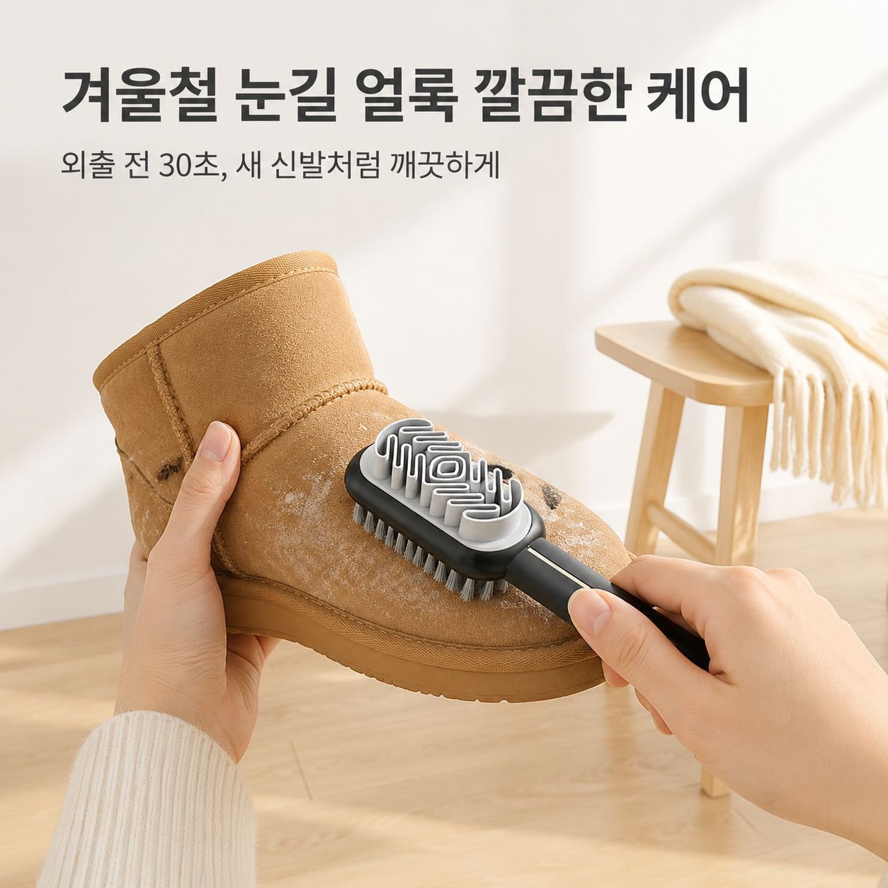 양면 신발 브러시 스웨이드 전용 청소 브러시 부드러운 털로 신발 손상 없음