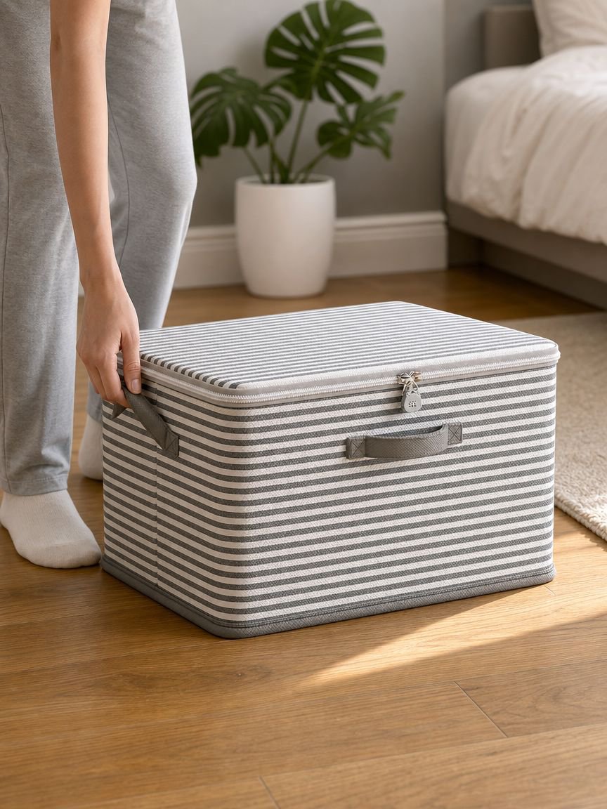 Secure household storage bin with password feature