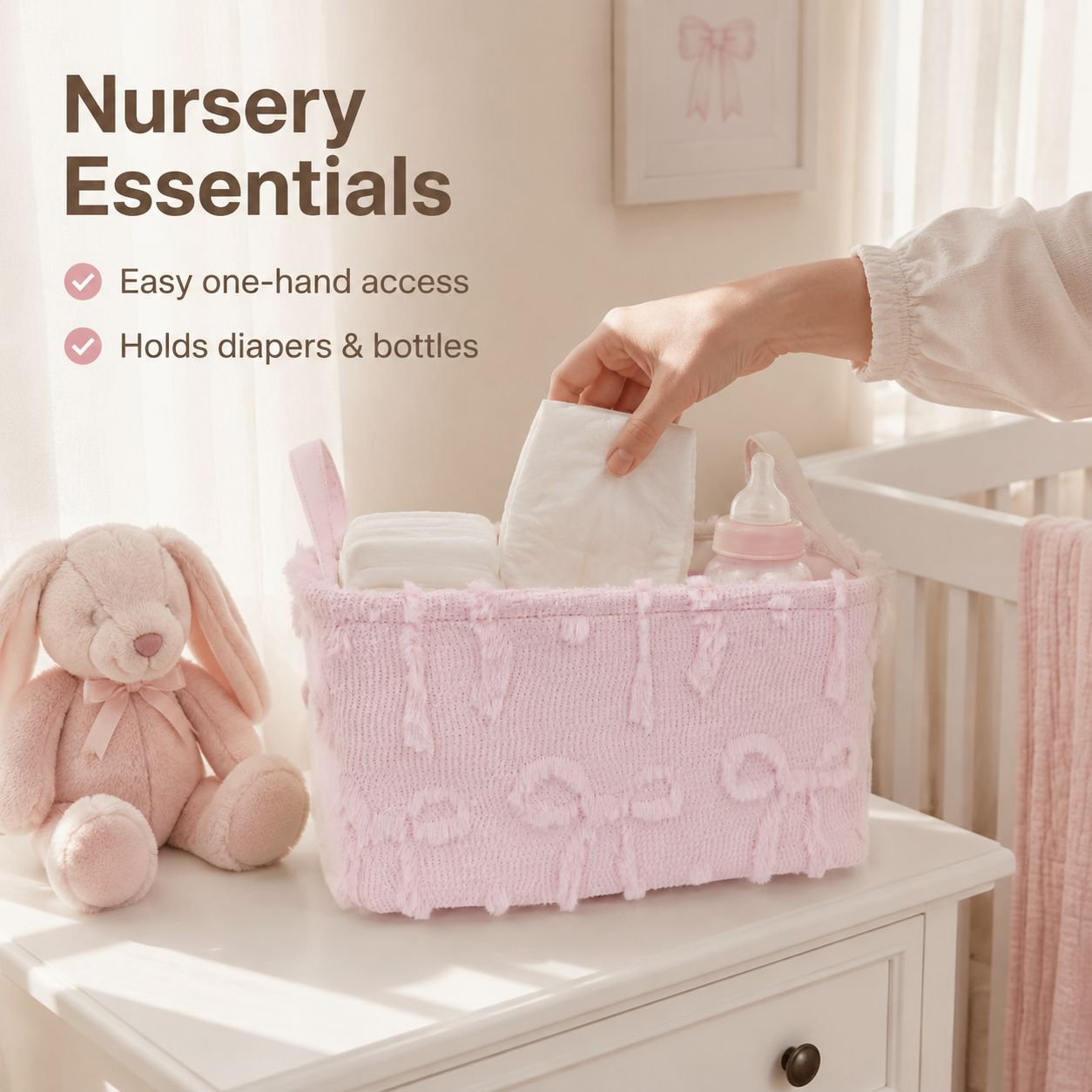 Velvet Storage Basket Home Organizer Bin