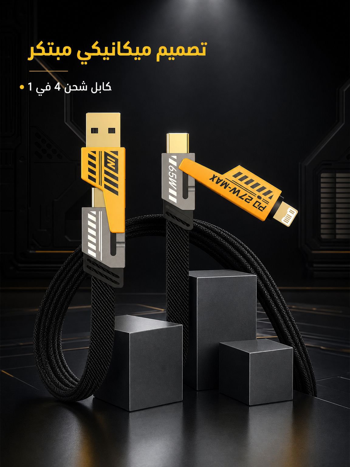 كابل البيانات من السبيكة سريع الشحن 4 في 1