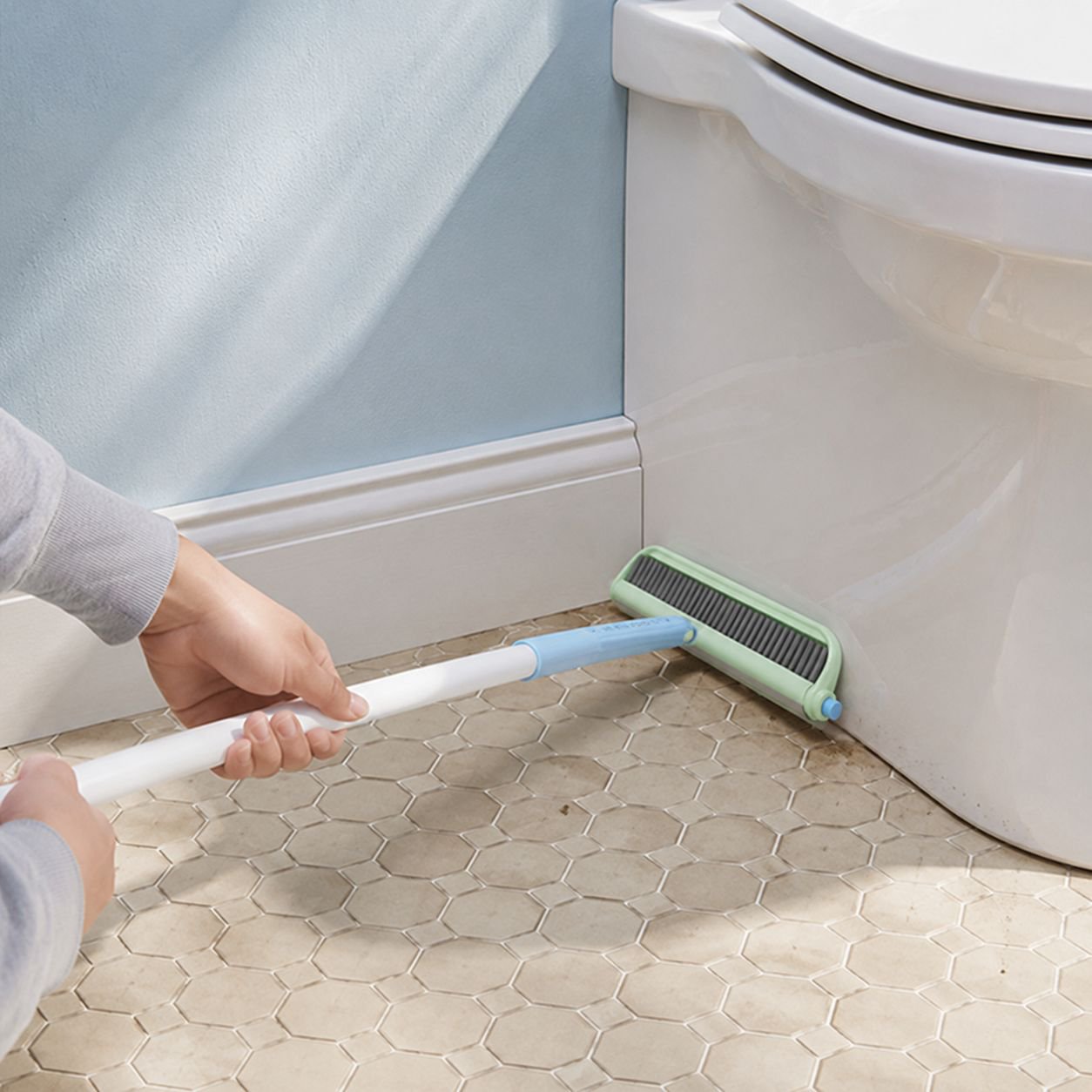 Worry-Free Dopamine Series Dual-Head Water Scraper Cleaning Brush for Bathroom and Floor