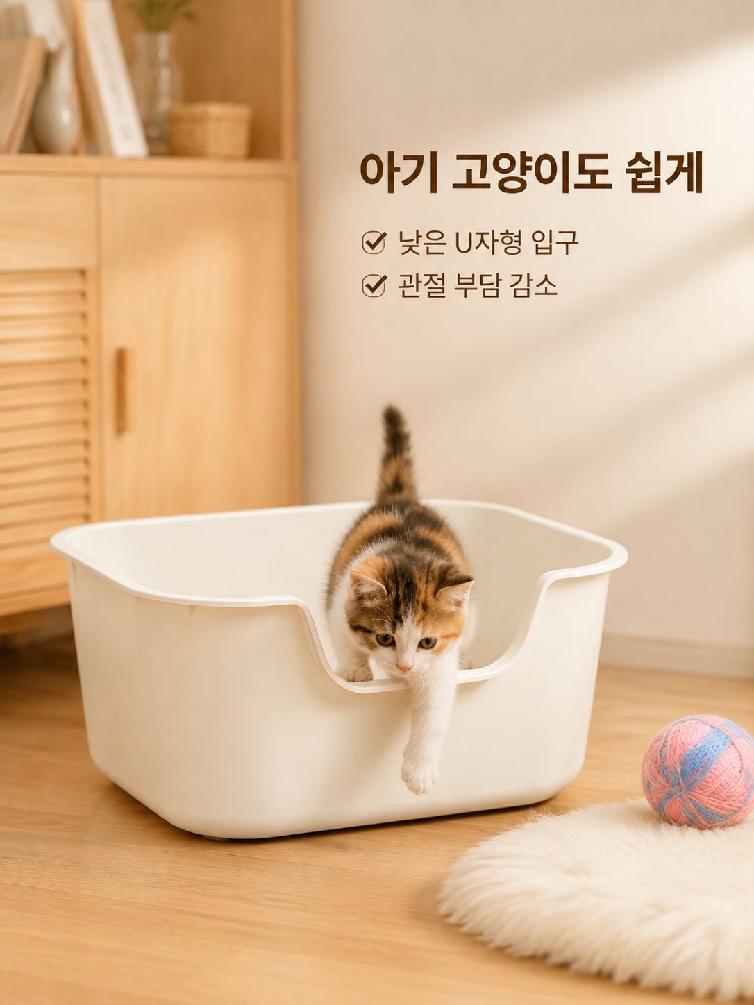 오픈형 고양이 화장실 대용량 플라스틱 고양이 화장실
