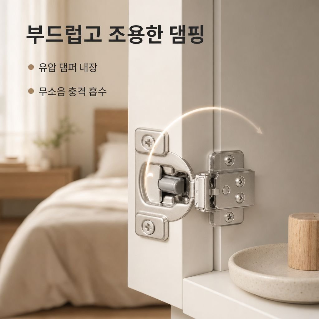 안여닫이 도어 경첩 옷장 통로문 히든 3D 유압 댐퍼 완충 힌지
