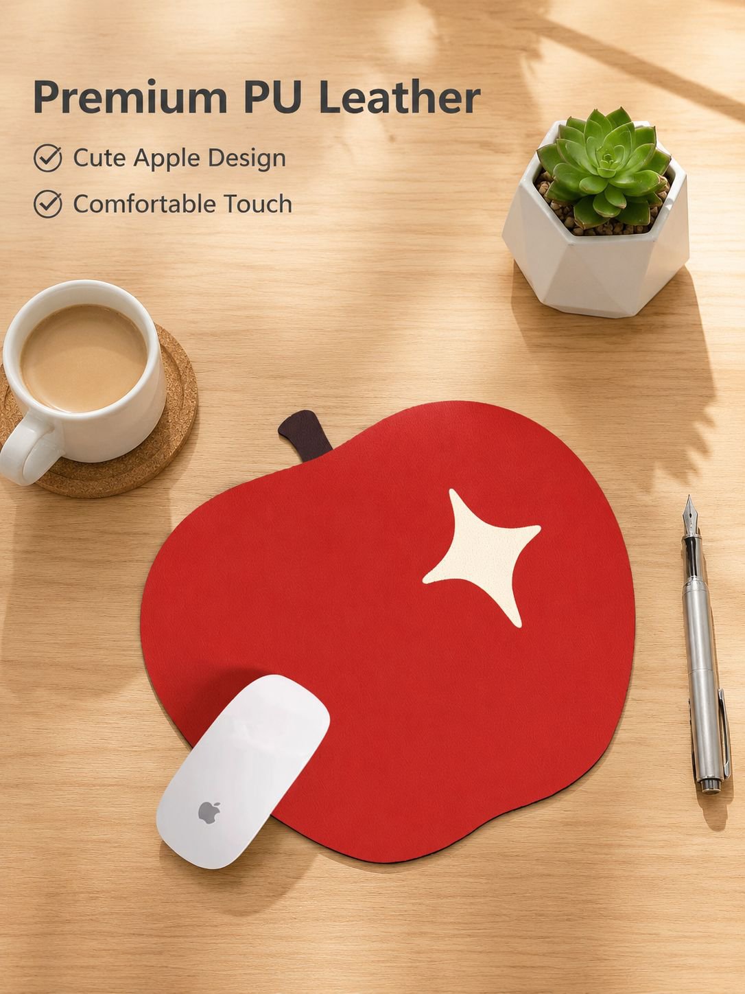Wrist Mouse Pad Mouse Pad Pu Leather Cartoon Office Portable