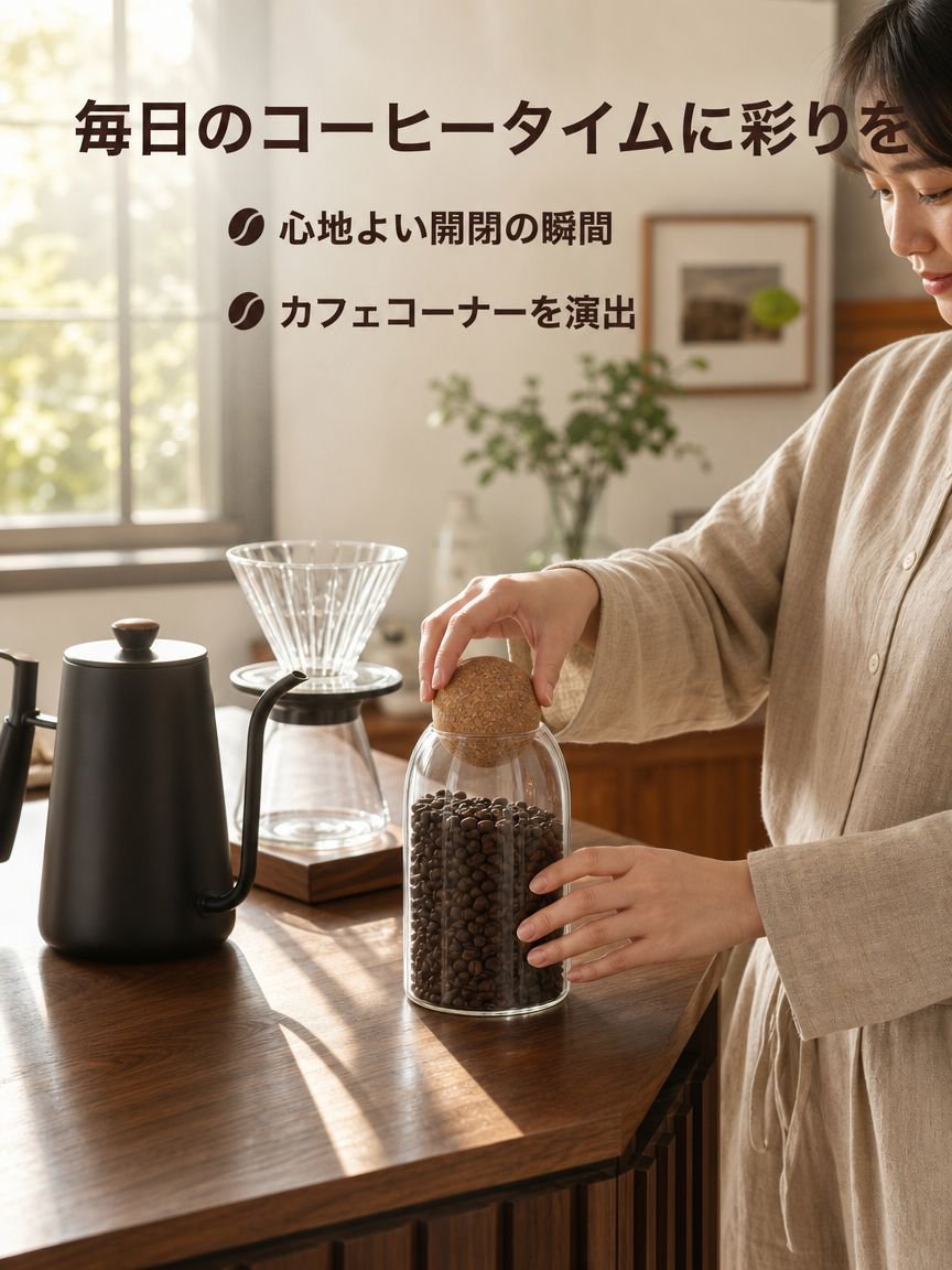 コルク栓付きガラス製保存瓶