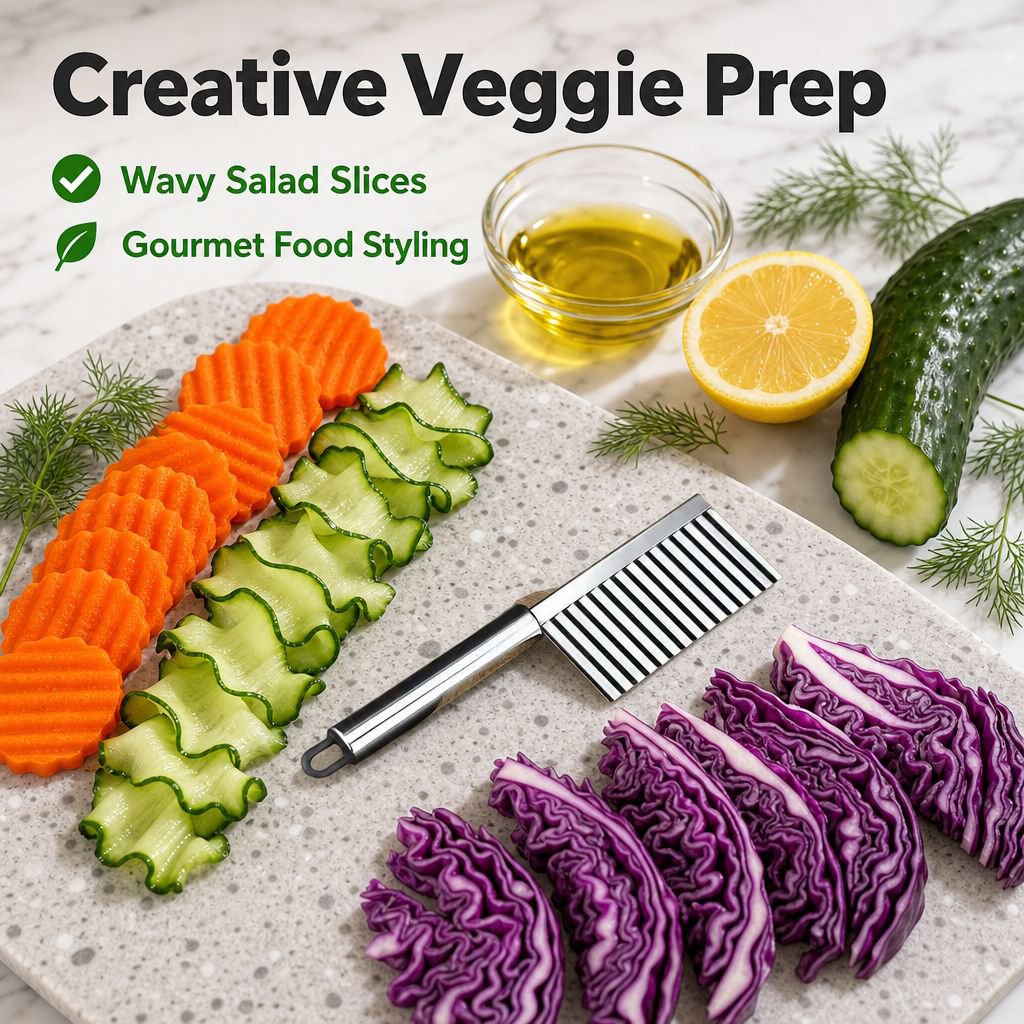 Stainless Steel Crinkle Cut Knife Wavy Potato Cutter French Fry Slicer