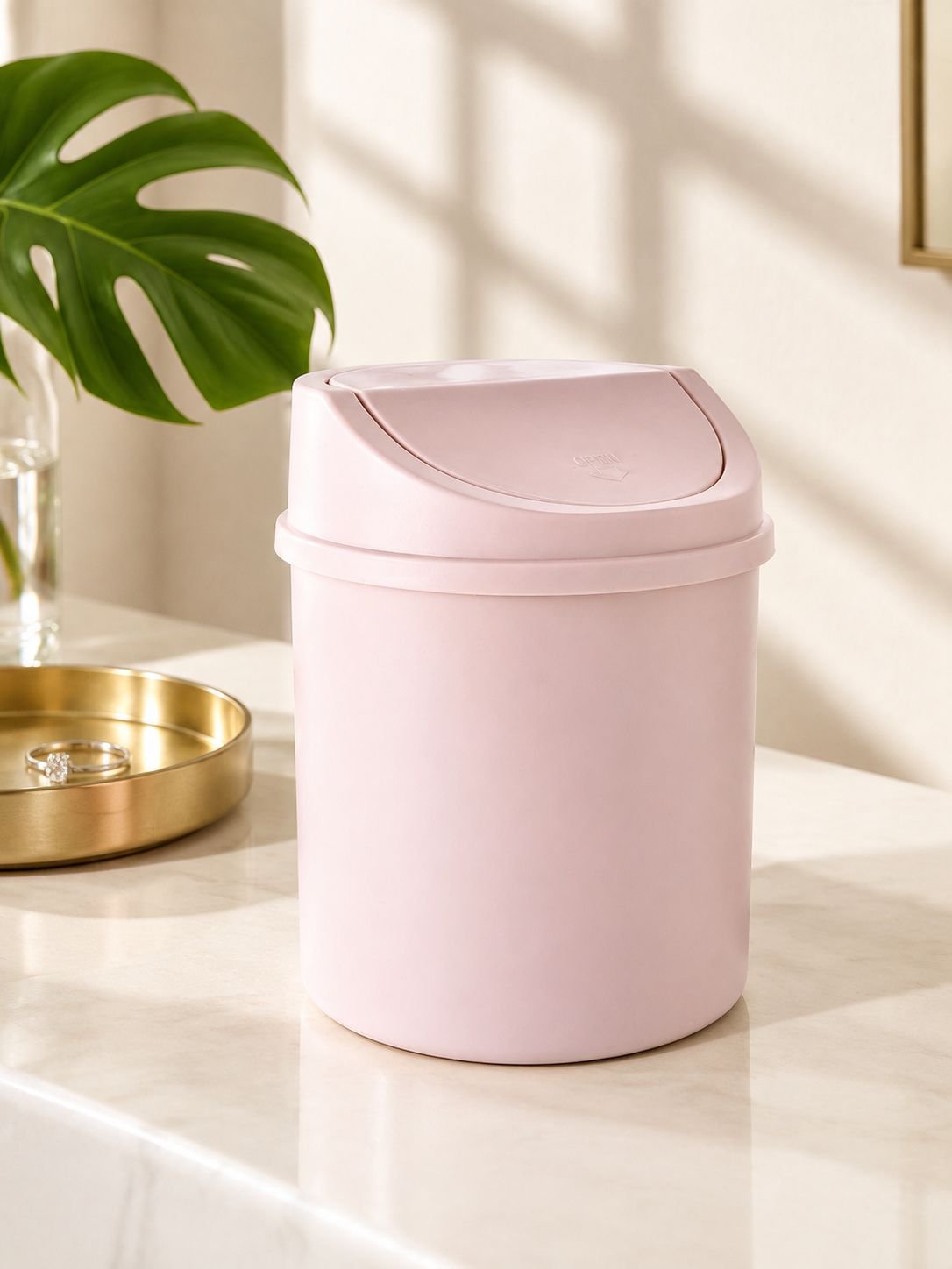 Cubo de basura mini con tapa para tocador
