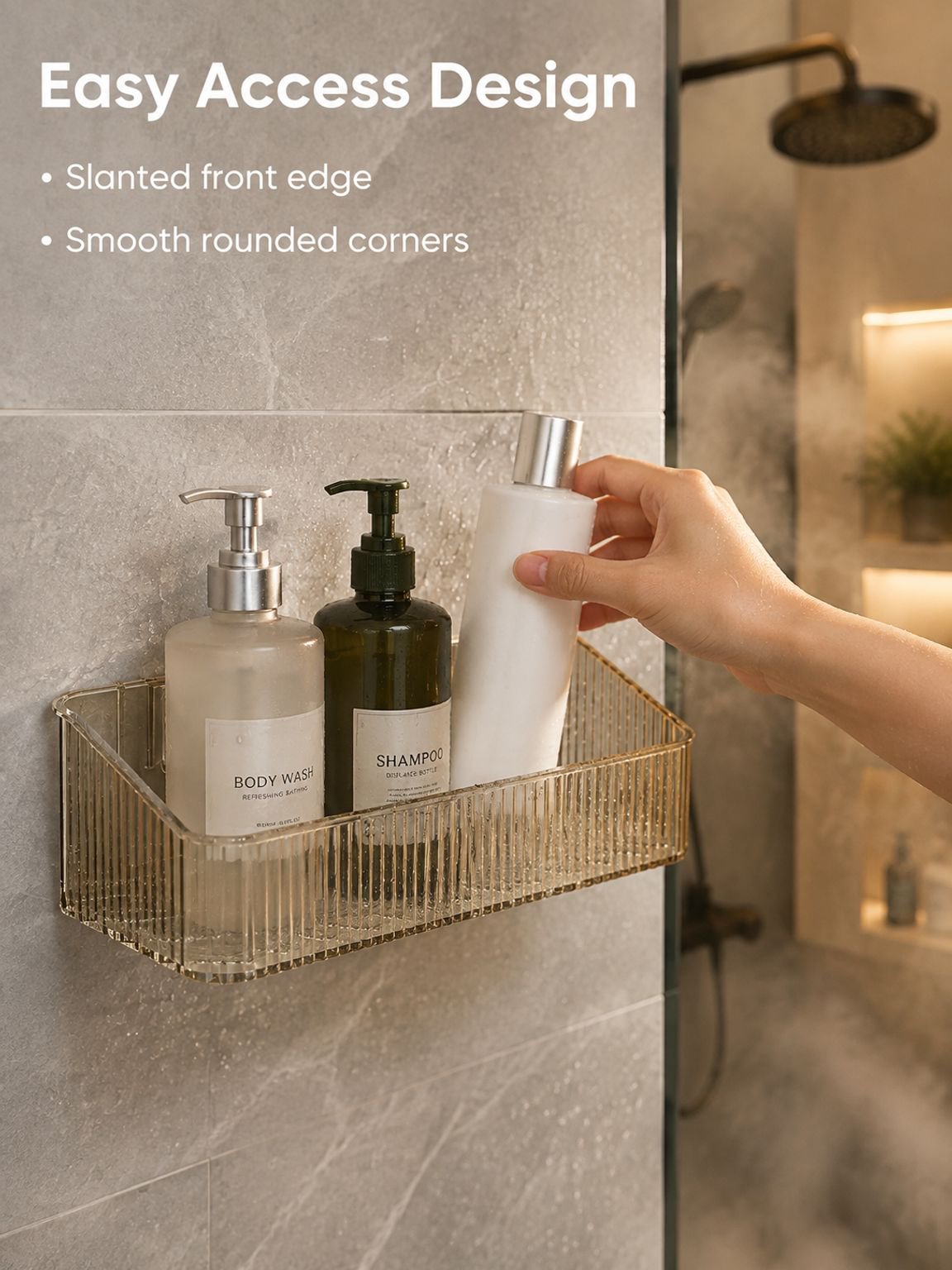 Transparent Drainage Multi-Functional Bathroom Storage Shelf