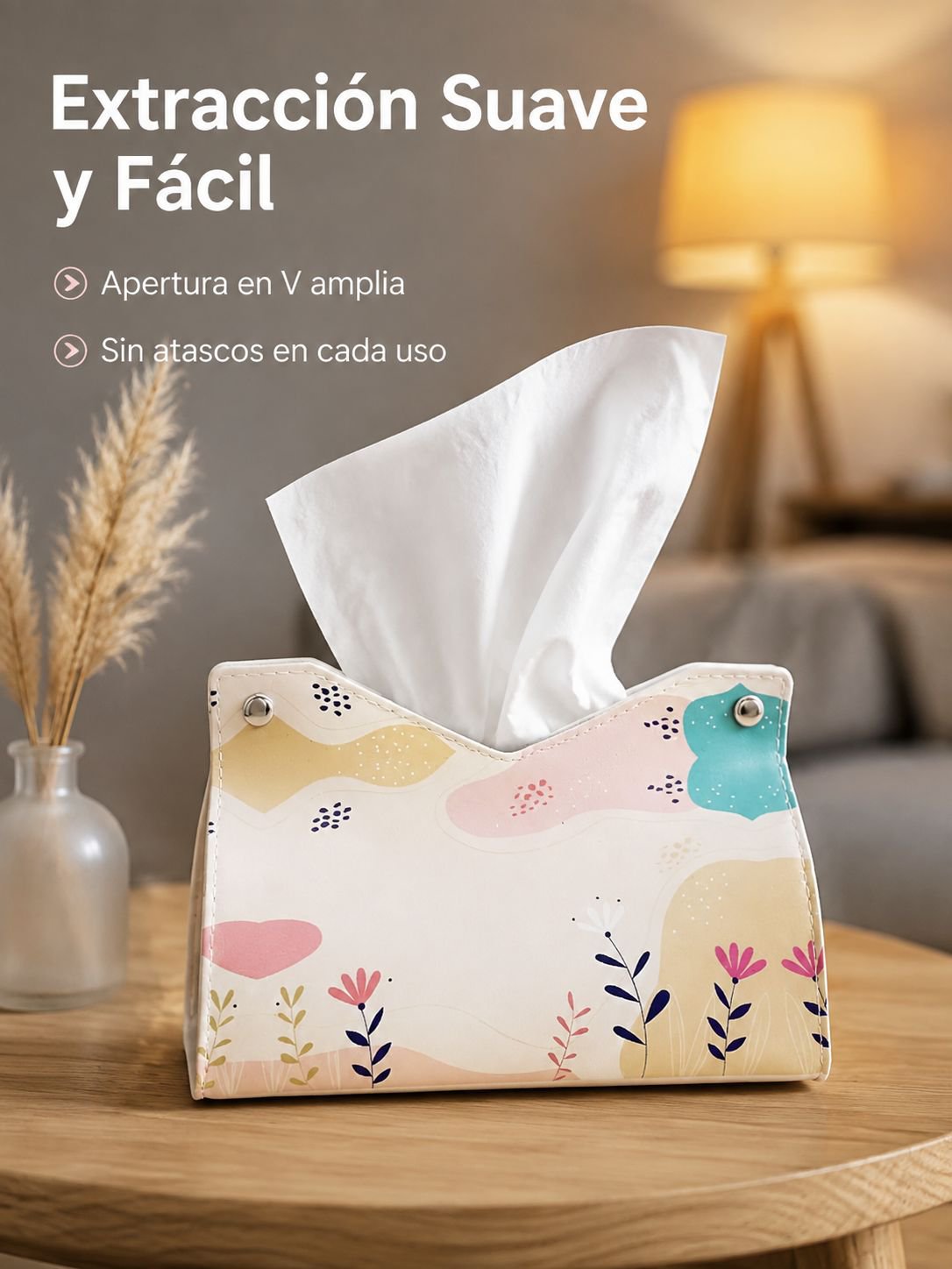 Caja de pañuelos de cuero para el hogar