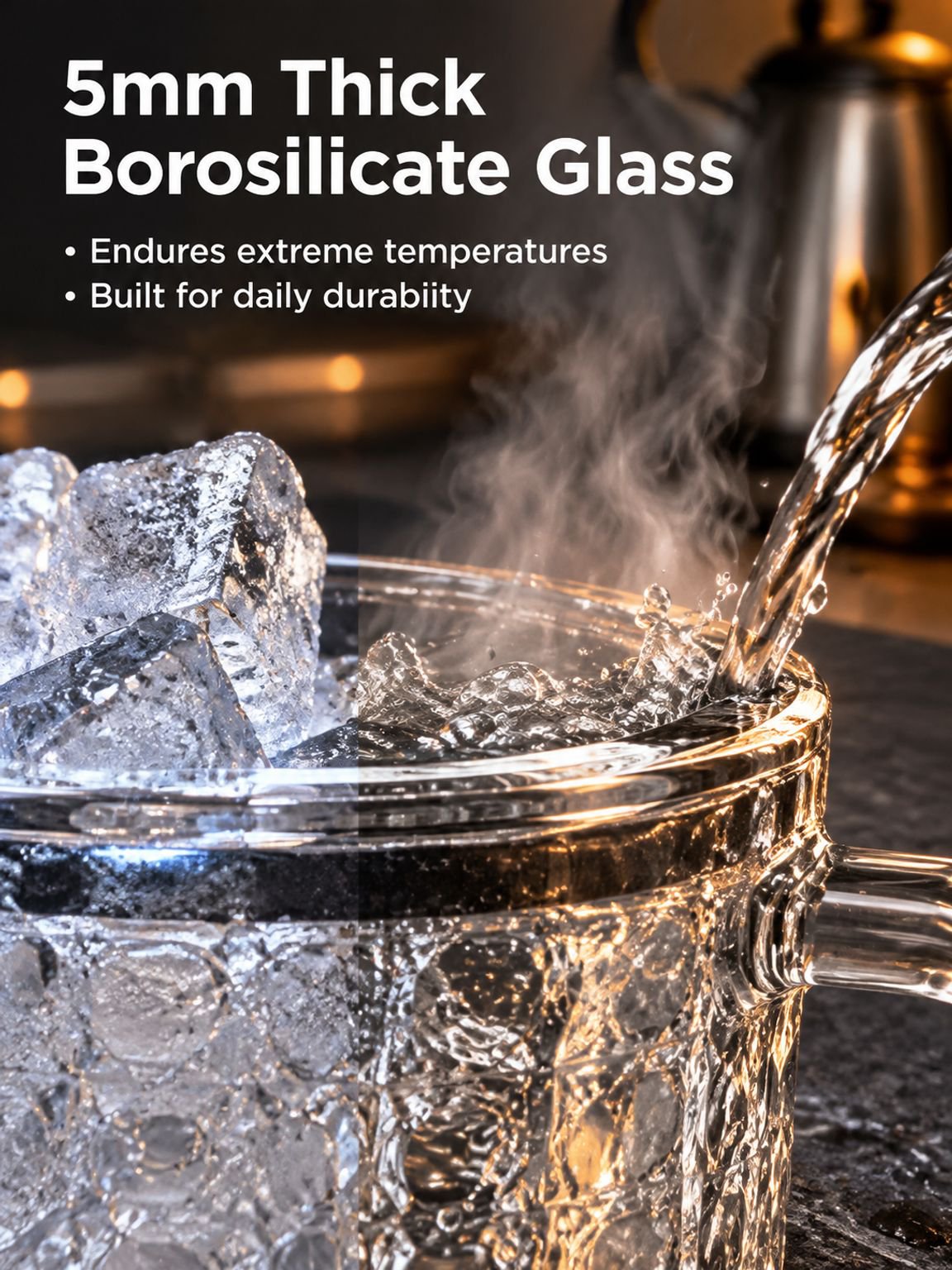 Portable glass drinking cup for water, juice, and cold beverages