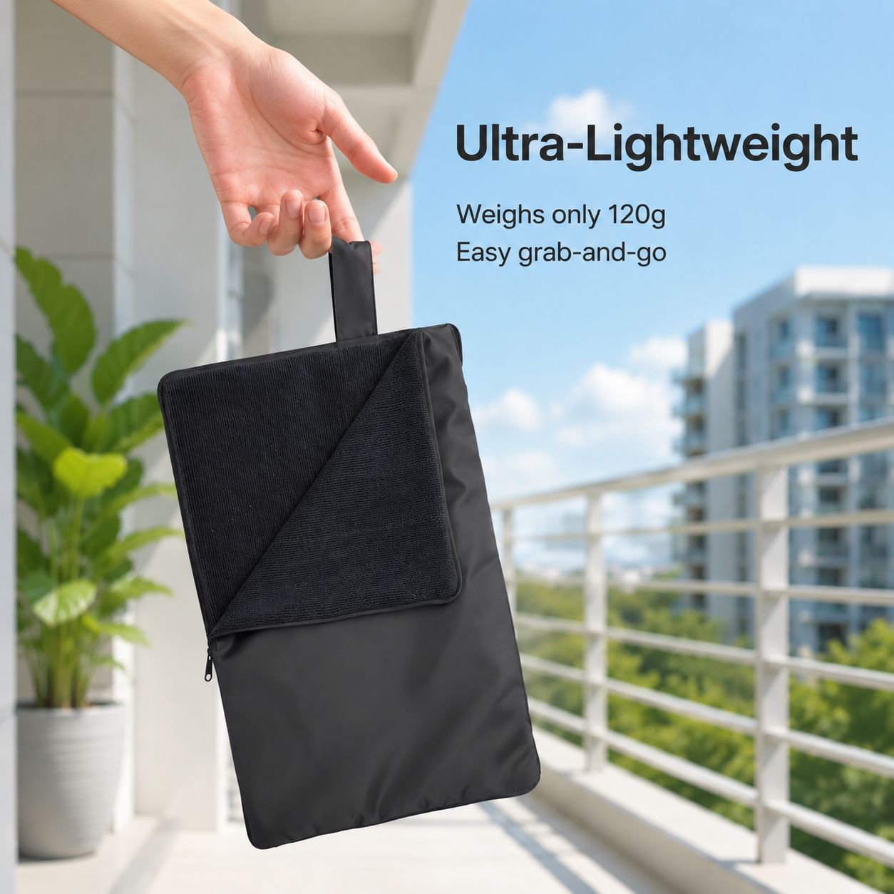 Multi-Purpose Absorbent Towel Changing Pad Waterproof Bag for Wet Swimwear Storage