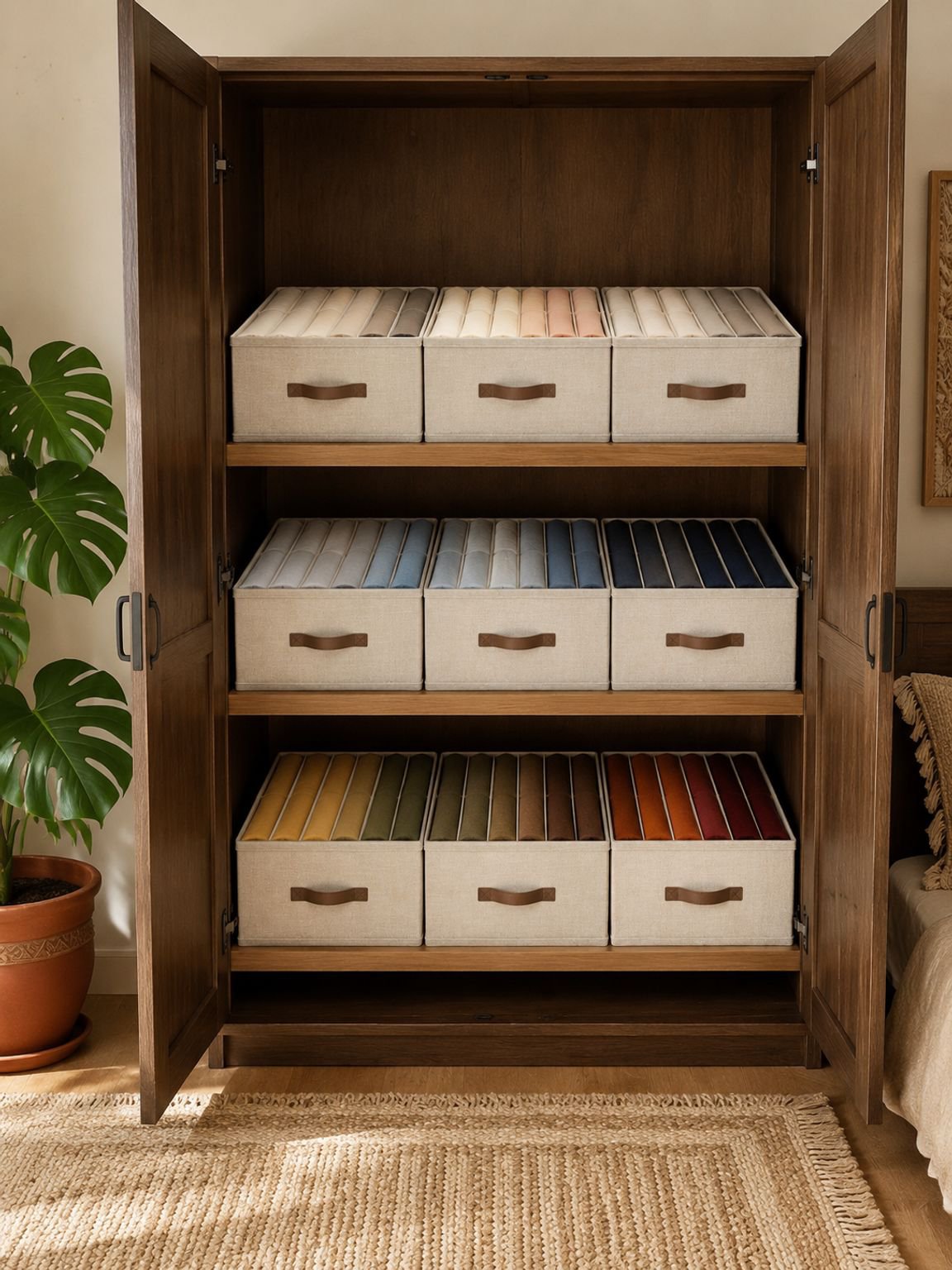 Caja de almacenamiento fácil de usar para ropa