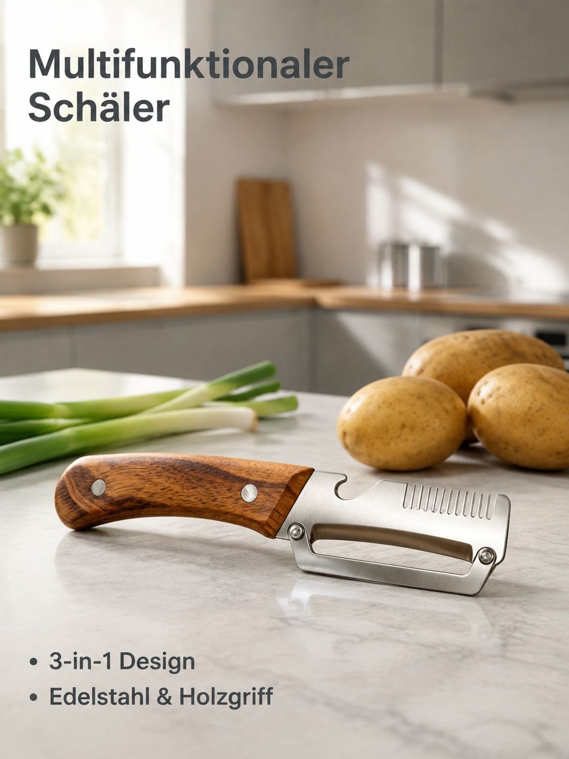 Neuer multifunktionaler Sparschäler mit Holzgriff Capybara