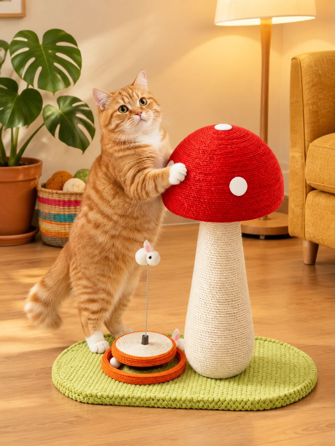 Rascador de yute para gatos, ideal para uñas