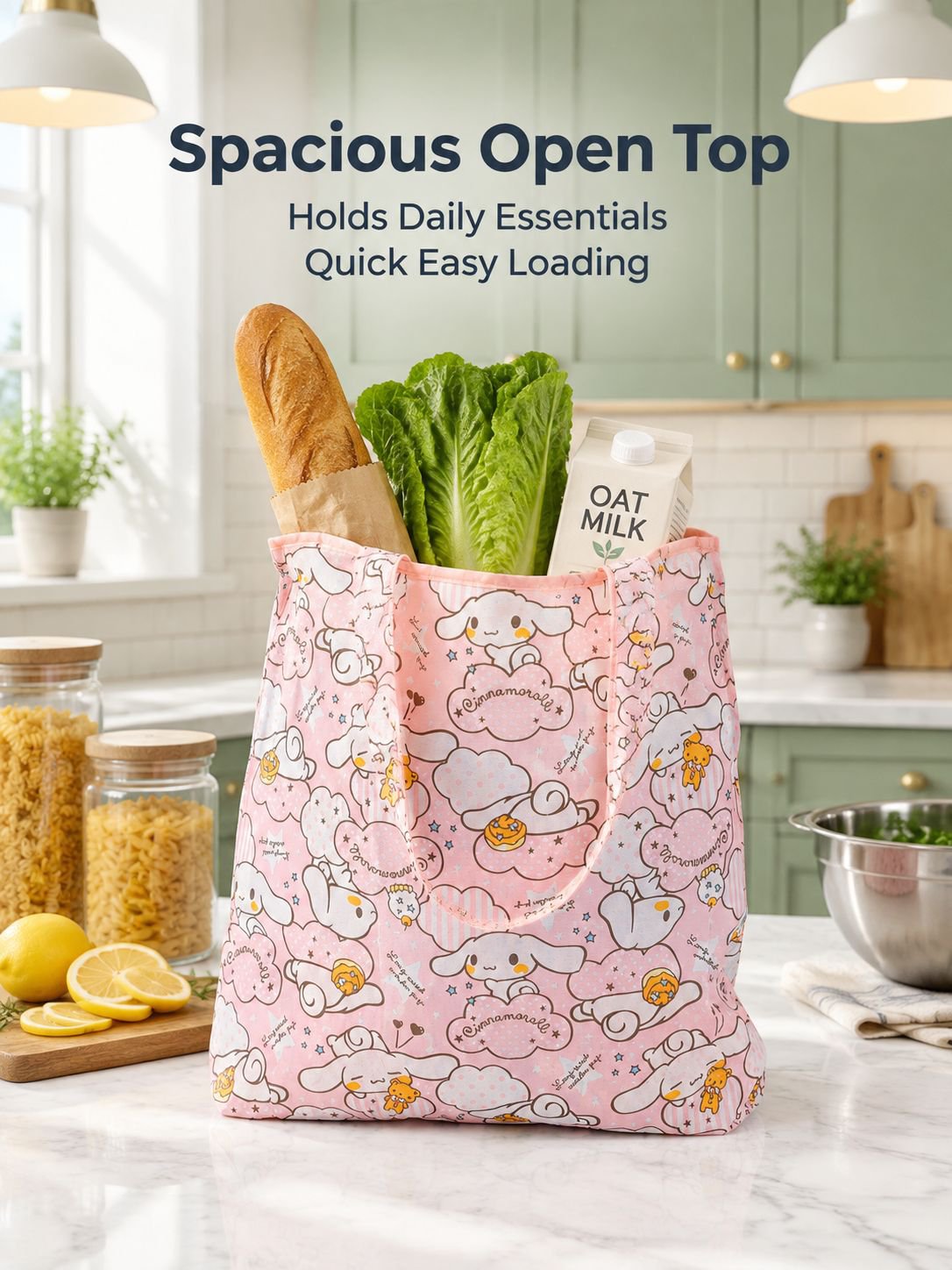 Large Reusable Shopping Bag, Foldable, Sturdy and Easy to Carry