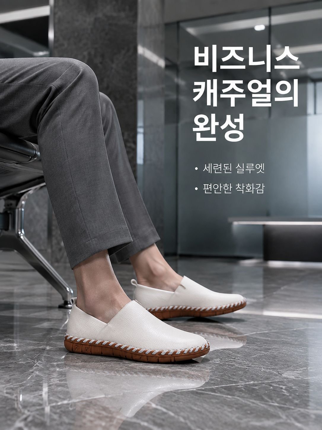 남성 캐주얼 천연가죽 슬립온 로퍼