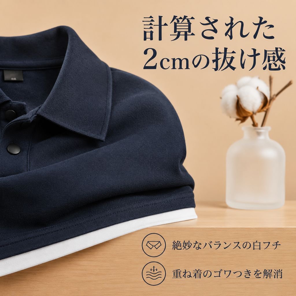 メンズ秋ルーズフィットオールドマネースタイルポロネック長袖インナー