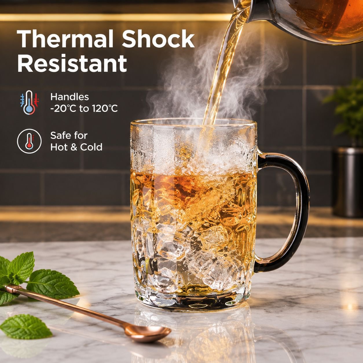 Large Transparent Glass Beer Mug