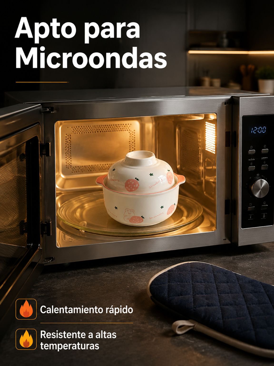 Tazón de sopa de dos orejas