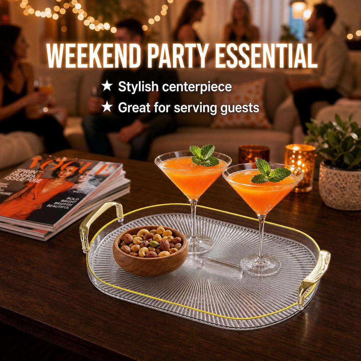 Double Handle Round Tray