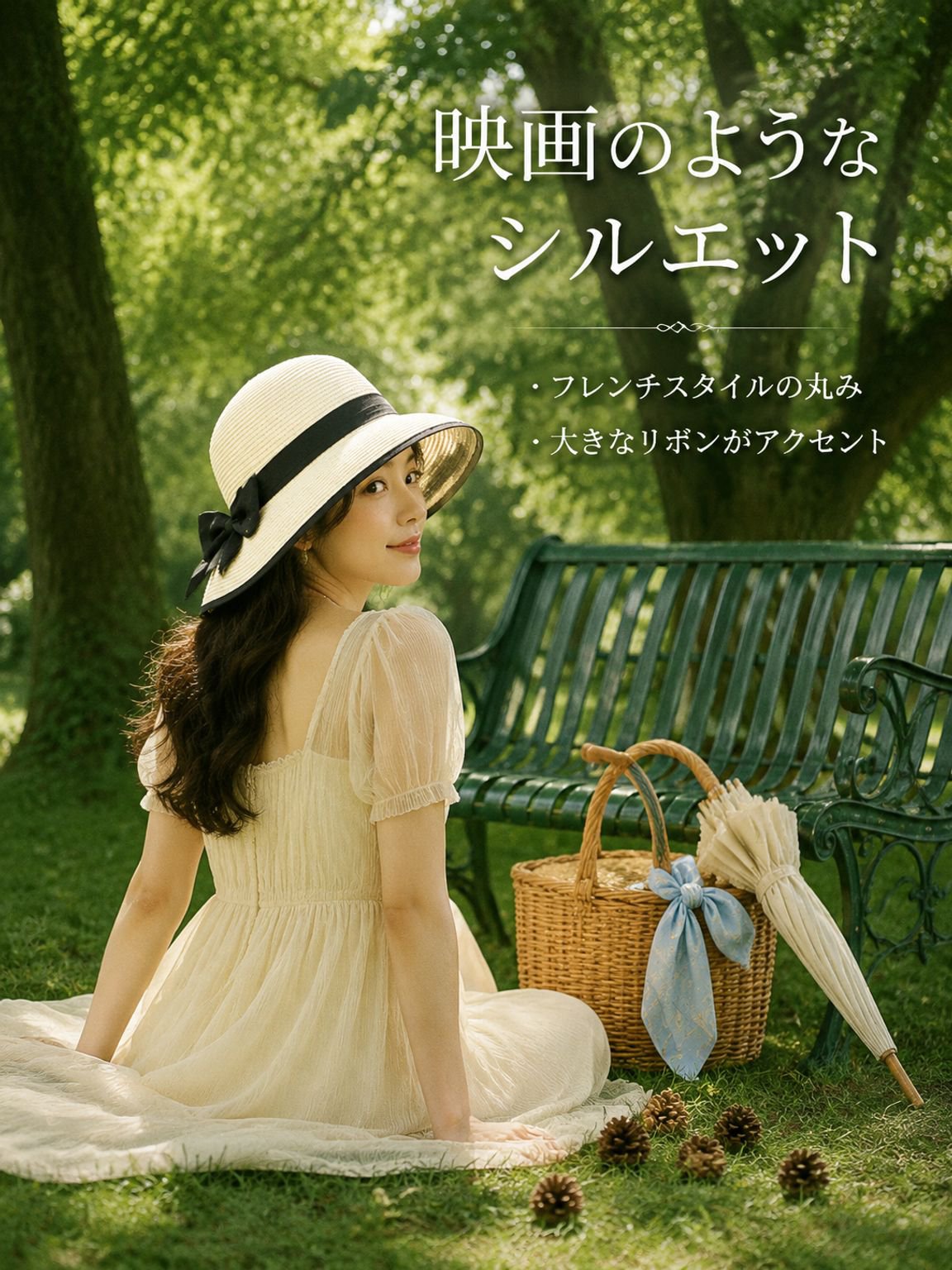 つばの広い日よけ帽