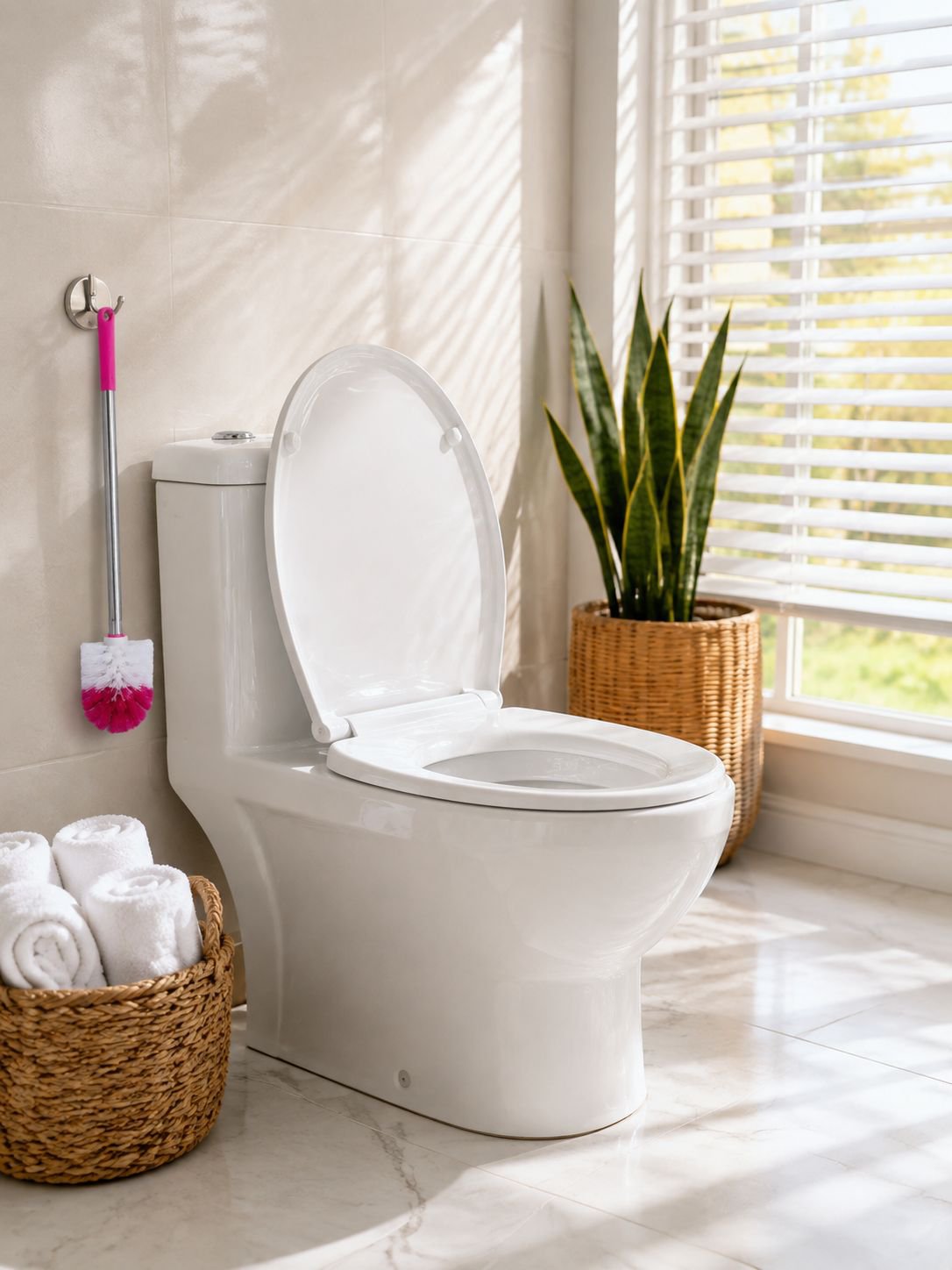 Stainless steel toilet brush fits any bathroom decor
