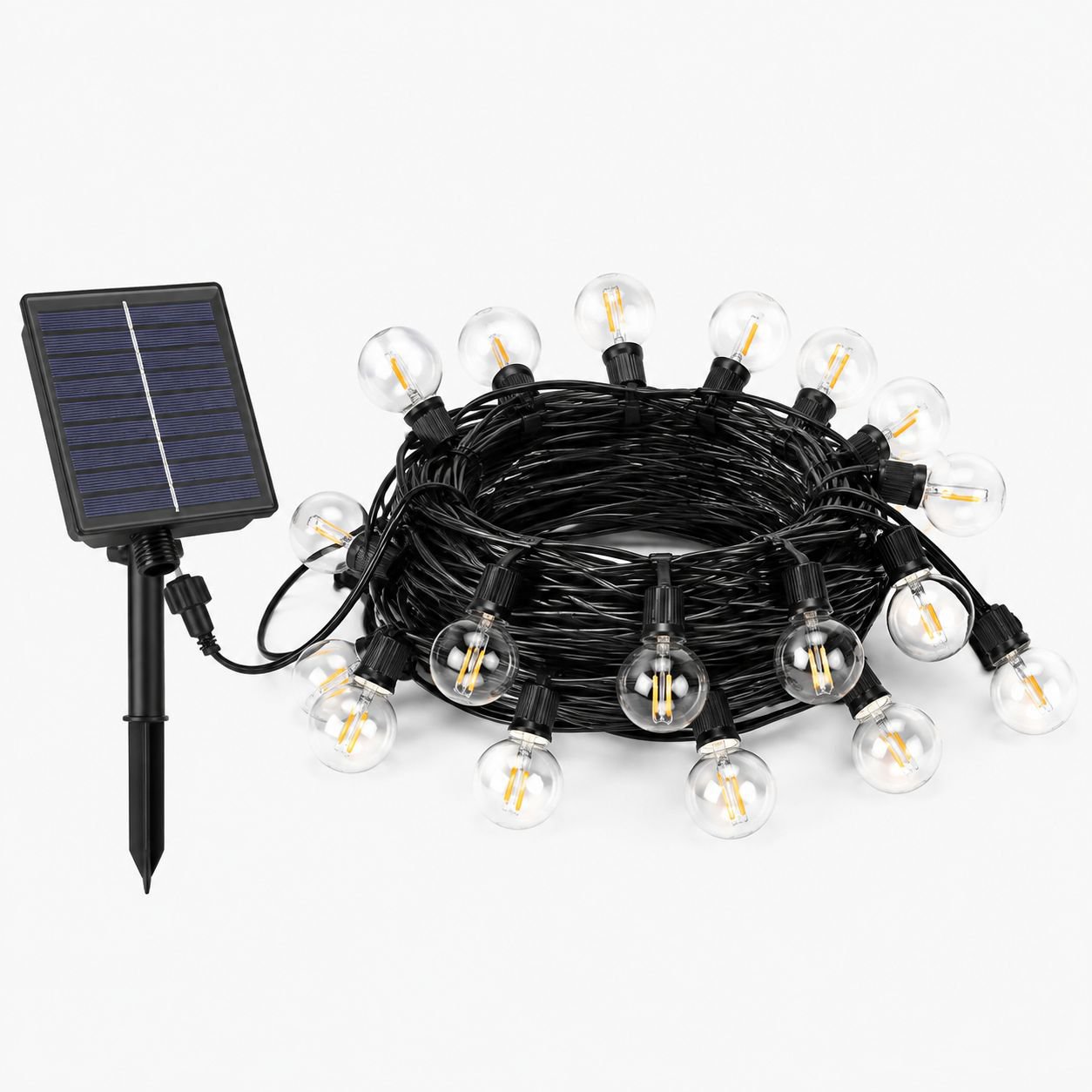 Luces de guirnalda LED solares G40 para exteriores