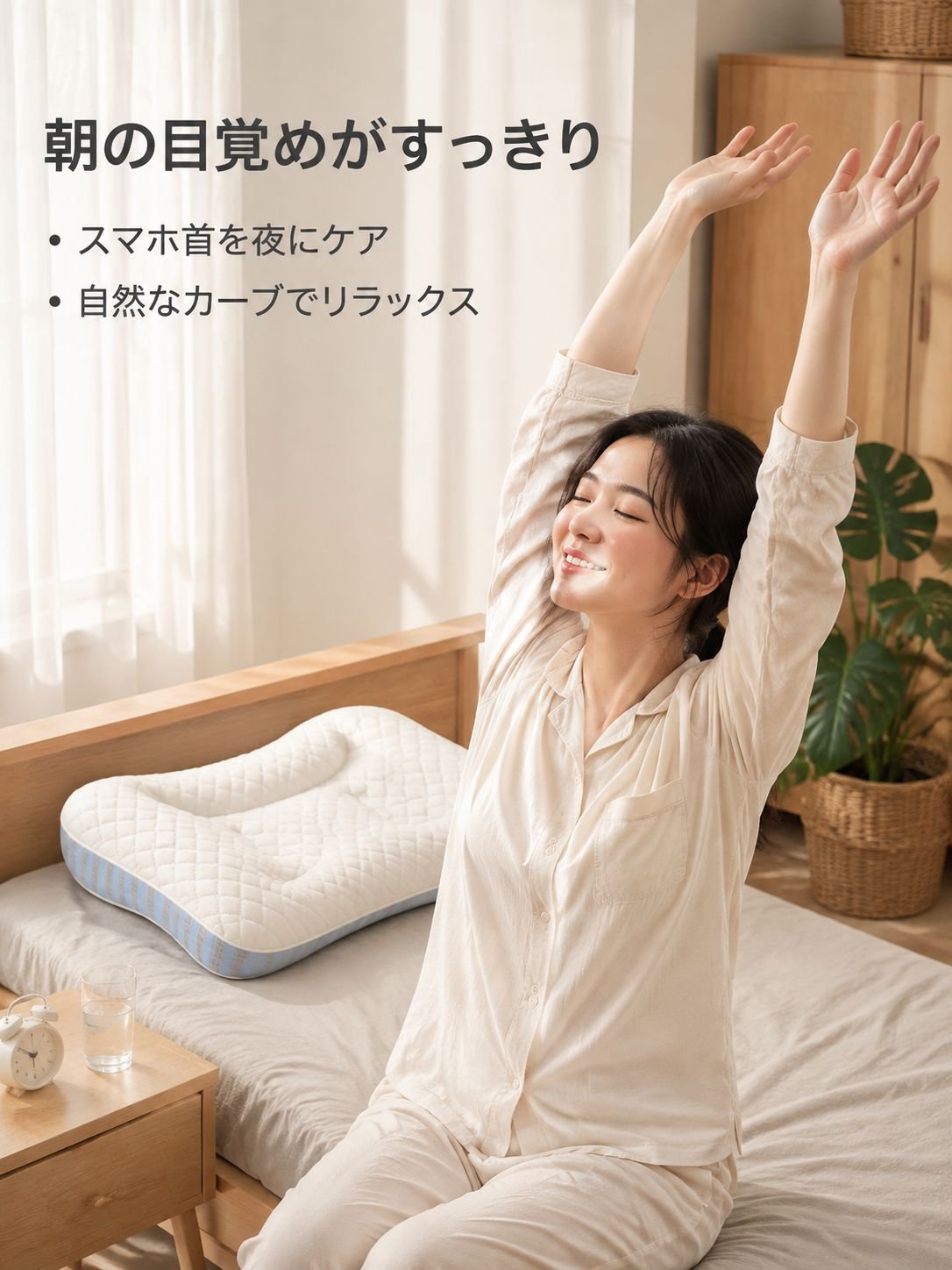 首を支える深睡眠マッサージ枕芯