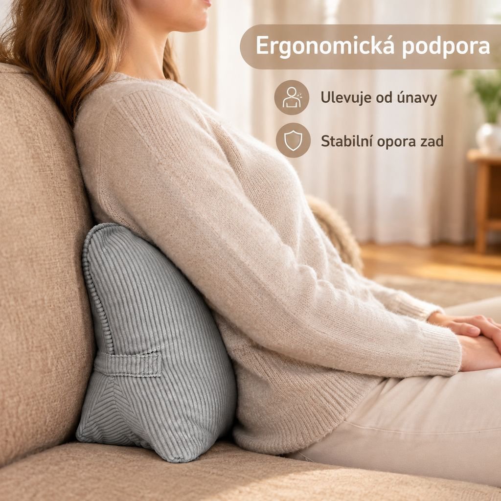 Bederní opěrný polštář na pohovku do obývacího pokoje