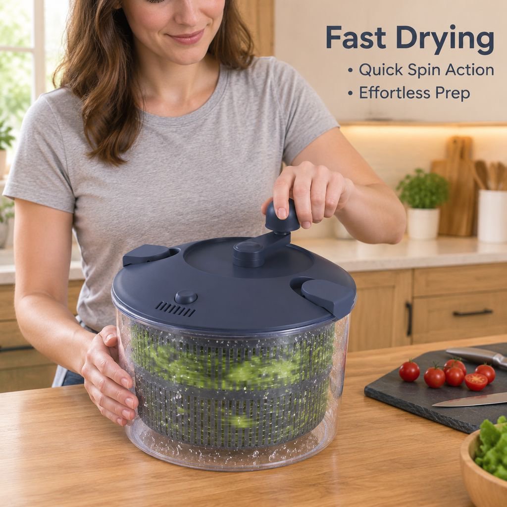Multifunctional Manual Salad Spinner Vegetable Cutter Slicer & Kitchen Drainer Basket