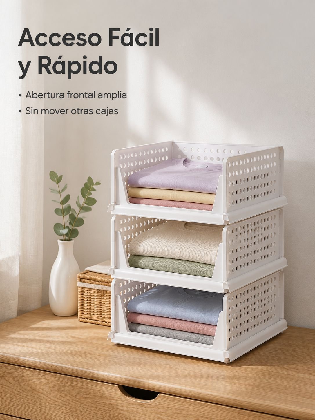 Caja de plástico para guardar ropa