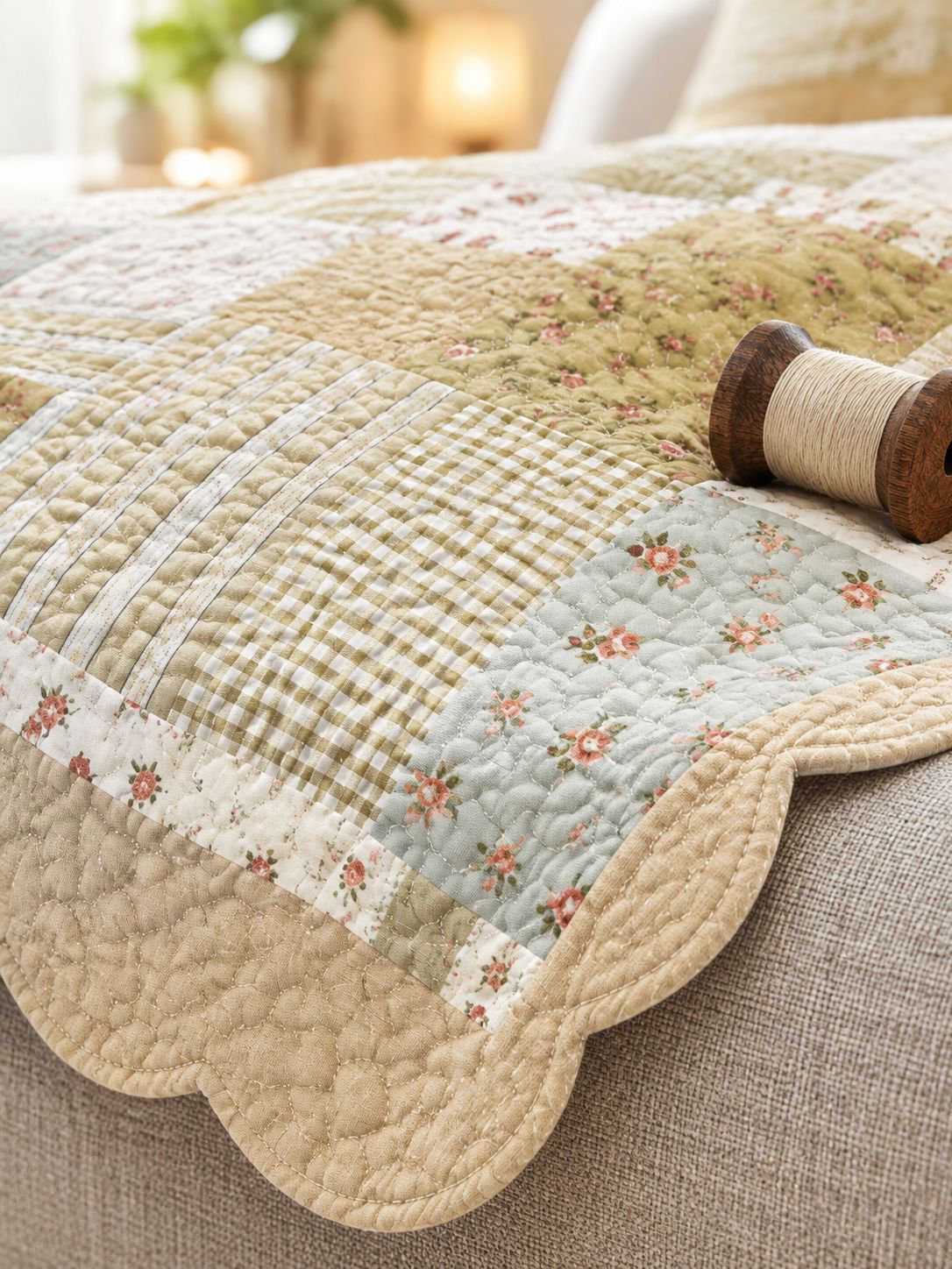 Landhausstil Baumwolle Sofaauflage ganzjährig verwendbar