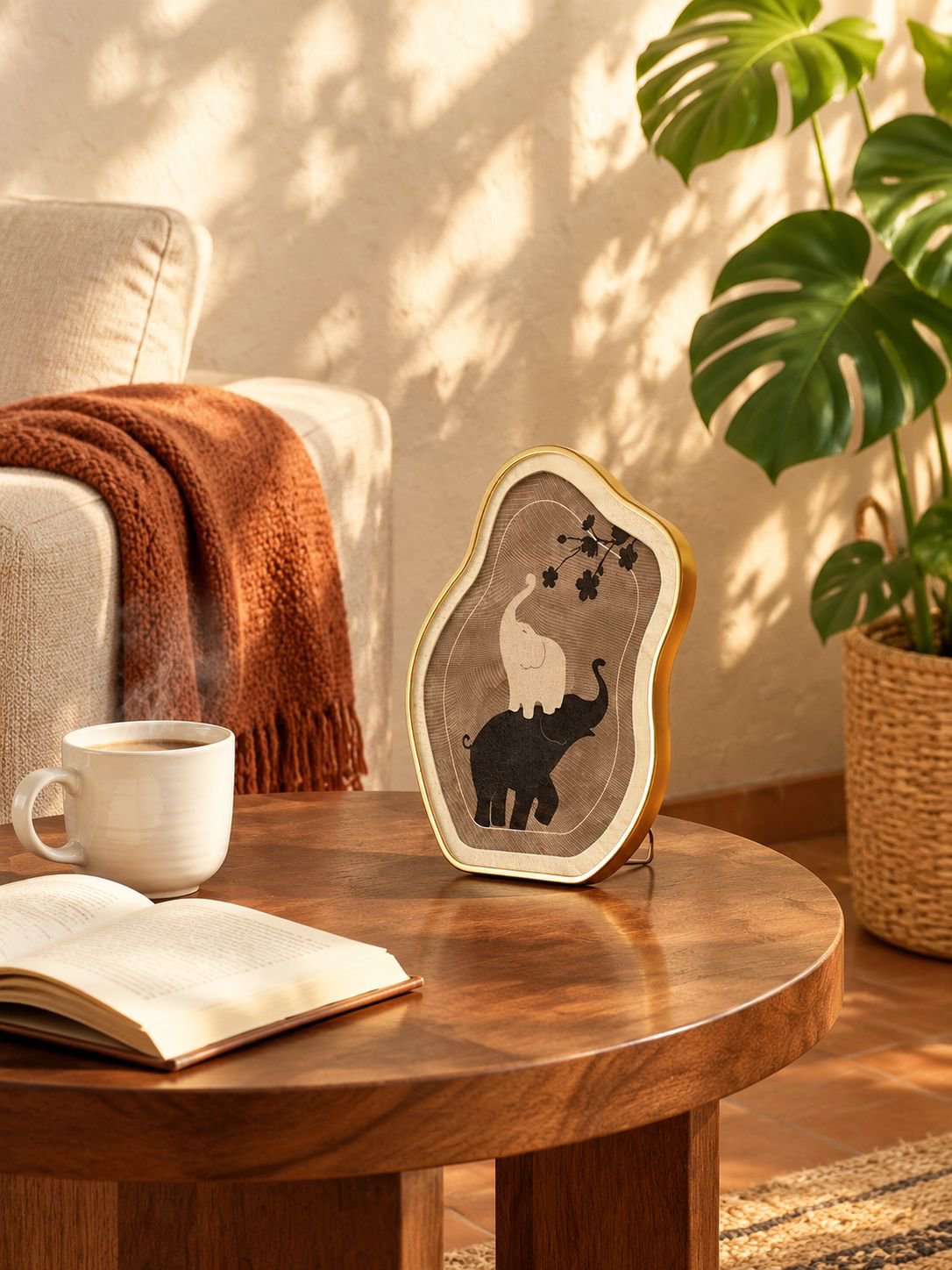 Cuadro decorativo de estilo crema para mesa o pared