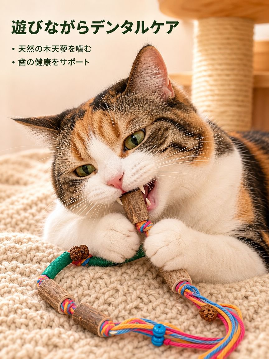 猫用インタラクティブおもちゃ シルバーバインボールロープ