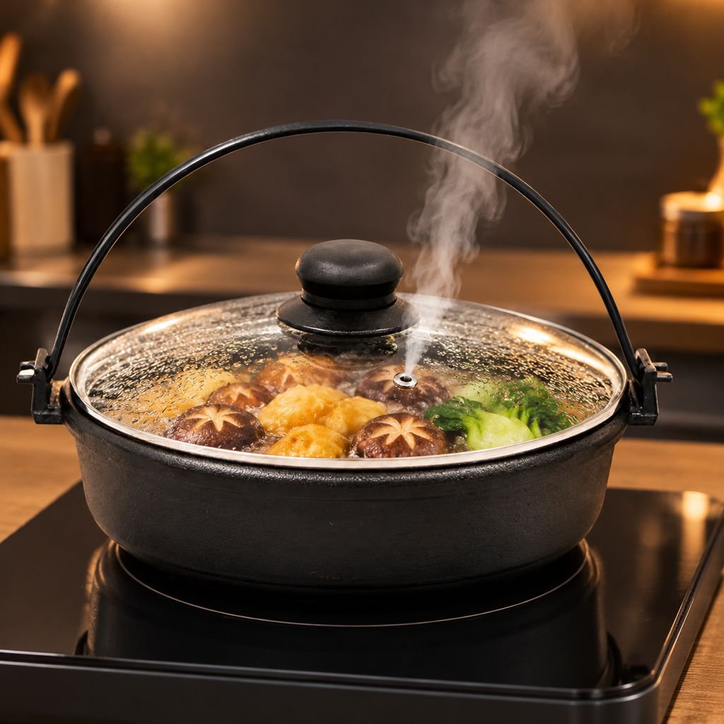  18-22cm 一人用 日本式すき焼き鍋 ノンスティック鋳鉄製フライパン グリル兼用