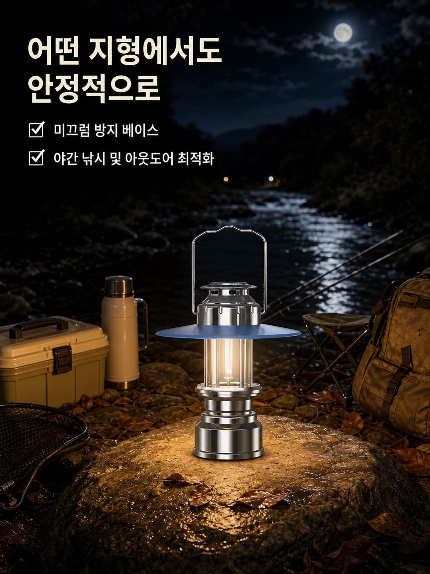 야간 피크닉에서 사용하는 램프