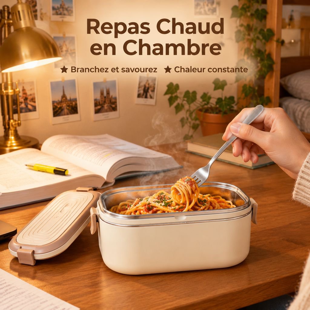 Boîte Déjeuner Électrique Chauffante Inox Bento Isotherme Bureau Étudiant