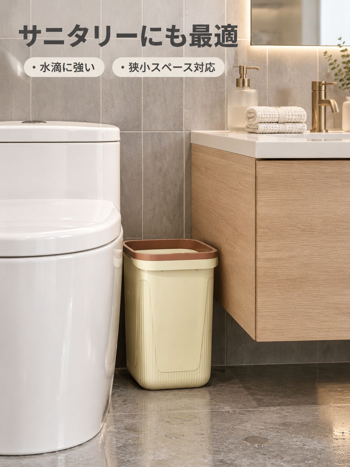 ゴミ袋をすっきり隠して設置できる家庭用ゴミ箱