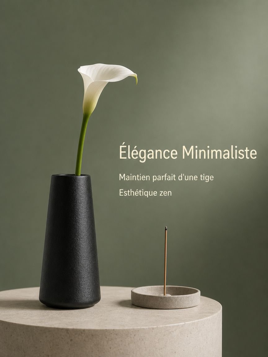 Vase blanc au style épuré et naturel