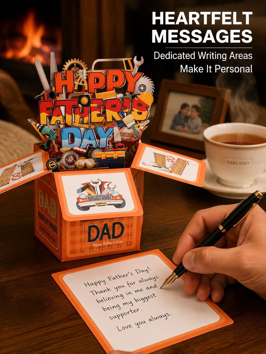 Father's Day BEST DAD Pop-up Box Card Foldable Gift