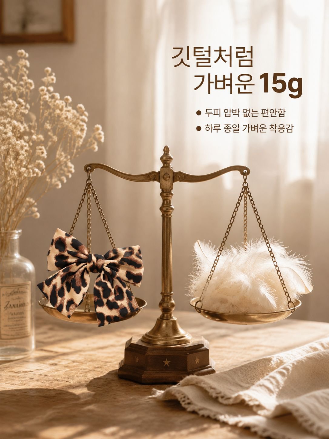 호피무늬 리본 헤어핀