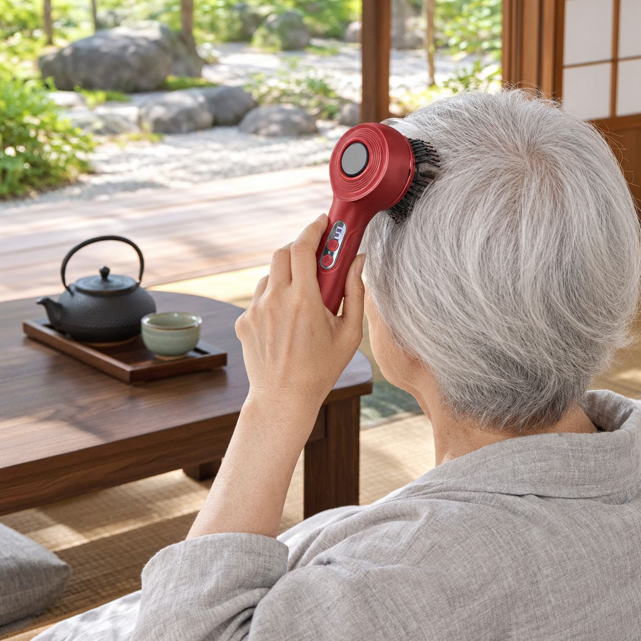 髪に優しい素材で作られたヘアブラシ