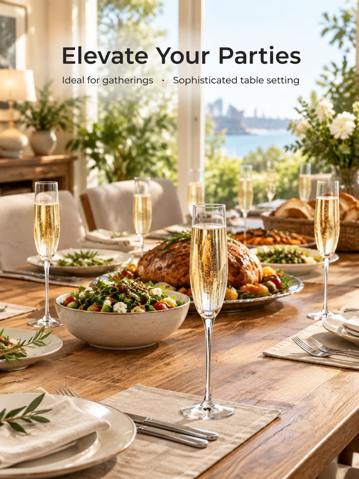 Crystal champagne flutes presented as a glassware gift