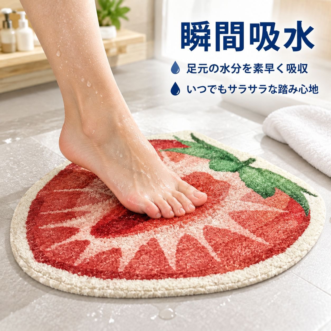 変形フェイクウールバスマット