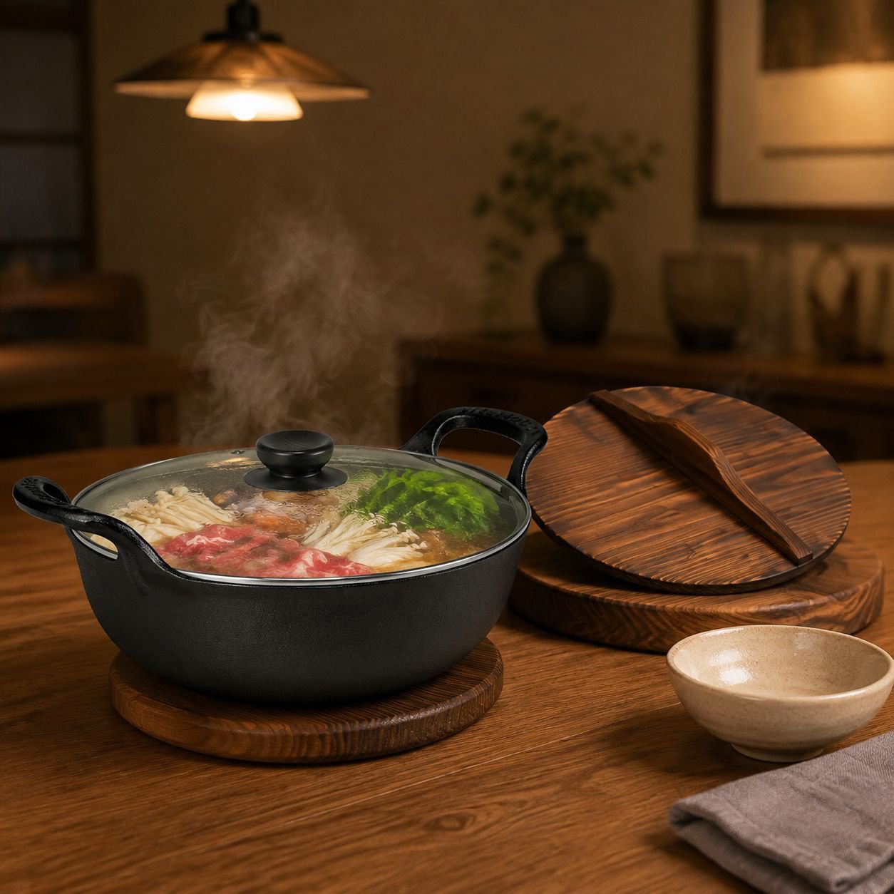 JS [Gesund unbeschichtet] Yuanbao-Topf aus Gusseisen im japanischen Stil für eine Person